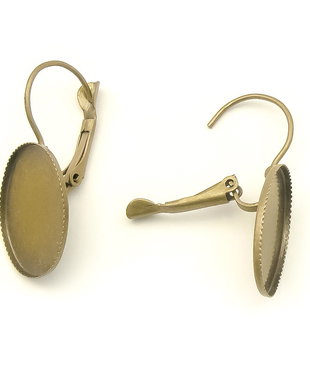 Tortite cercei tip leverback, finisaj bronz, 31,5x13,5 mm, platou 18x13 mm (cod 4-63)