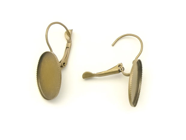 Tortite cercei tip leverback, finisaj bronz, 31,5x13,5 mm, platou 18x13 mm (cod 4-63)