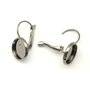 Tortite cercei tip leverback, finisaj gun metal, 25x14 mm, platou 12 mm (cod 4-64)