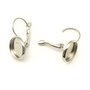 Tortite cercei tip leverback, finisaj argintiu inchis, 25x14 mm, platou 12 mm (cod 4-65)