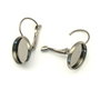 Tortite cercei tip leverback, finisaj gun metal, 25x16 mm, platou 14 mm (cod 4-68)
