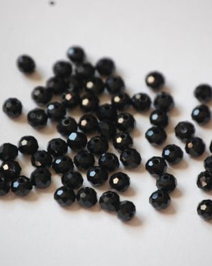 LMS427 - margele sticla negre fatetate - 4mm