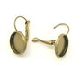 Tortite cercei tip leverback, finisaj bronz, 25x16 mm, platou 14 mm (cod 4-72)