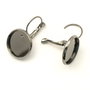 Tortite cercei tip leverback, finisaj gun metal, 25x18 mm, platou 16 mm (cod 4-74)