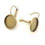 Tortite cercei tip leverback, finisaj bronz, 25x18 mm, platou 16 mm (cod 4-78)
