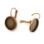 Tortite cercei tip leverback, finisaj cupru antichizat, 25x18 mm, platou 16 mm (cod 4-79)