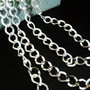 1m lant placat argint plat gravat 9x7mm (AGLA 05)