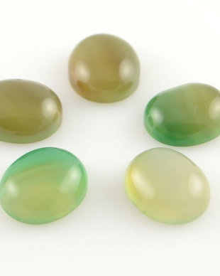 Cab39 Cabochon agata oval, in nuante de verde-maro, aprox.14x12mm