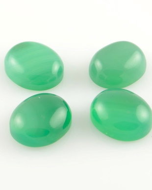 Cab40 Cabochon agata oval, verde, 14x12mm
