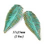 3572 - (2 buc) Charms frunze bronz verdigris