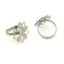 Baza inel reglabila, finisaj argintiu inchis, platou floare 19 mm (cod 3-80)