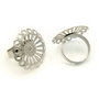 Baza inel reglabila, finisaj argintiu inchis, platou floare 25 mm (cod 3-84)
