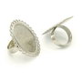 Baza inel reglabila, finisaj argintiu inchis, platou 25x18 mm (cod 3-87)