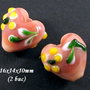 3640 - 2 buc Margele sticla lampwork inima