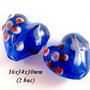 3641 - 2 buc Margele sticla lampwork inima
