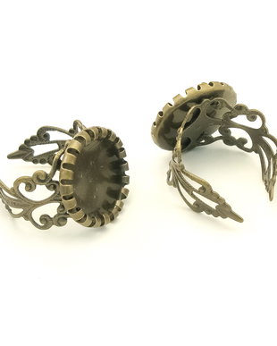 Baza inel reglabila, finisaj bronz, platou 14 mm (cod 3-92)