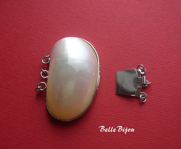 Inchizatoare 3 siruri model scoica alba 16x36x46 mm
