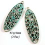 3652 - (2 buc) Pandantiv auriu antic verdigris