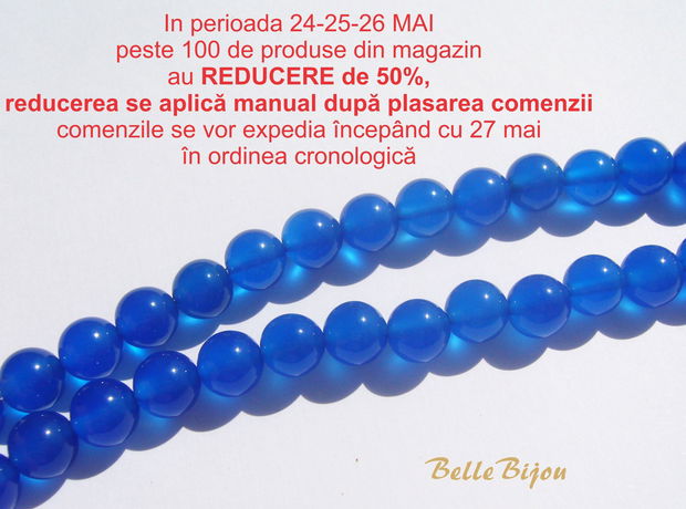 Agate albastre NATURALE aprox 8.5 mm