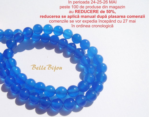 Agate albastre NATURALE aprox 6.5 mm
