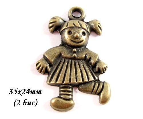 3663 - (2 buc) Pandantiv bronz fetita