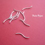 Tubulet in forma de S stilizat din argint rodiat 22x1.5 mm