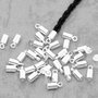 2b capat / end cord cilindric ,pentru snur de 3mm ,placat argint , 9x4mm