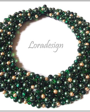 COLIER STATEMENT VERDE CROM/BEJ