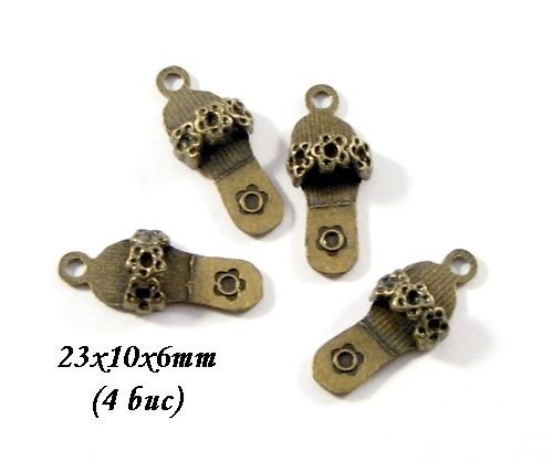3672 - (4 buc) Charms bronz papucei