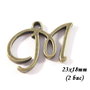 3677 - (2 buc) Charms bronz litera M