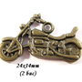3678 - (2 buc) Charms bronz motocicleta