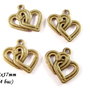 3694 - (4 buc) Charms bronz inimioara