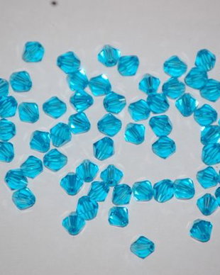 LMS436 - margele sticla biconice albastre 4 mm