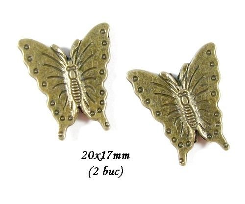 3708 - (2 buc) Distantiere bronz fluture