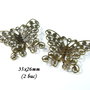 3710 - (2 buc) Fluturi filigran bronz