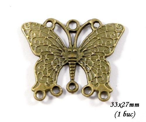 3712 - (1 buc) Pandantiv bronz fluture