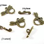 3771 - (3 seturi) Inchizatoare toggle bronz libelula
