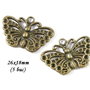 3719 - (5 buc) Charms bronz fluturi
