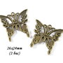 3721 - (2 buc) Charms bronz fluturi