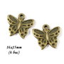 3724 - (6 buc) Charms bronz fluturi