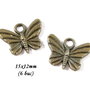 3725 - (6 buc) Charms bronz fluturi