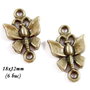 3727 - (6 buc) Link / charms bronz fluturi