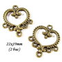 3778 - (2 buc) Link chandelier bronz inima fluture