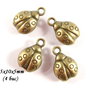 3731 - (3 buc) Charms bronz buburuza 3D