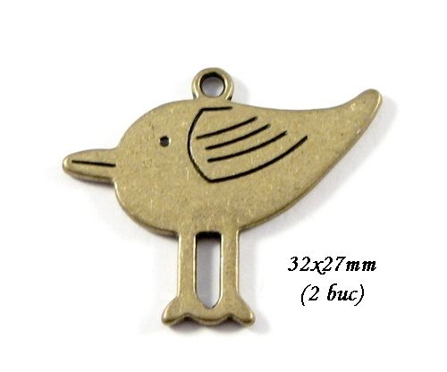 3733 - (2 buc) Pandantiv bronz puisor