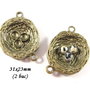 3737 - (2 buc) Minipandantive bronz cuib
