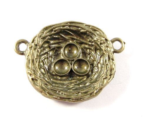 3737 - (2 buc) Minipandantive bronz cuib