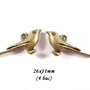 3741 - (4 buc) Charms bronz pasare 3D