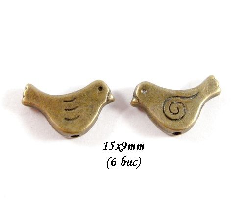 3744 - (6 buc) Distantiere bronz pasari