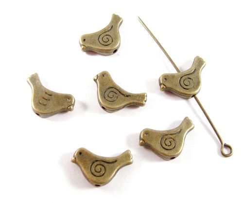 3744 - (6 buc) Distantiere bronz pasari
